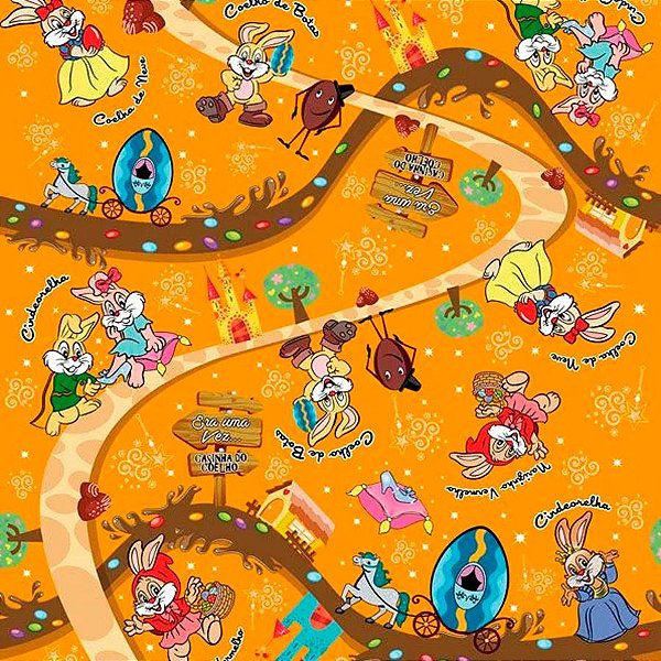 Folha para Ovos de Páscoa Metalizado Contos de Fada Laranja 69x89cm - 25 unidades - Cromus - Rizzo