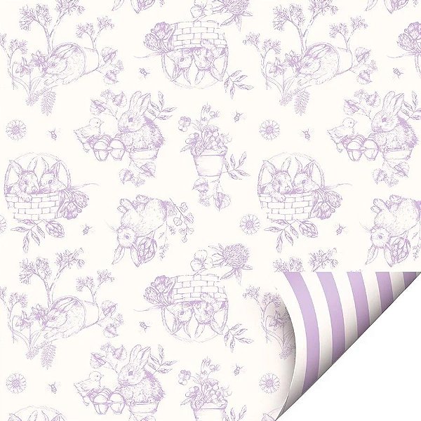 Folha para Ovos de Páscoa Double Face Clássico Francês Lilás 69x89cm - 25 unidades - Cromus - Rizzo
