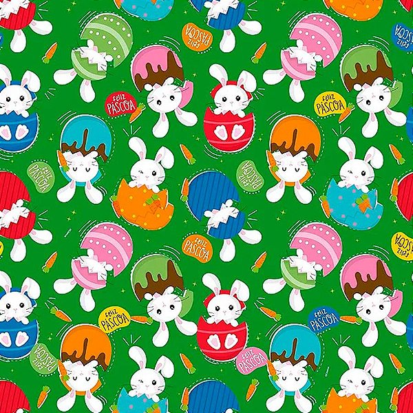 Folha para Ovos de Páscoa Metalizado Surpresa Páscoa Verde - 69x89cm - 25 unidades - Cromus - Rizzo