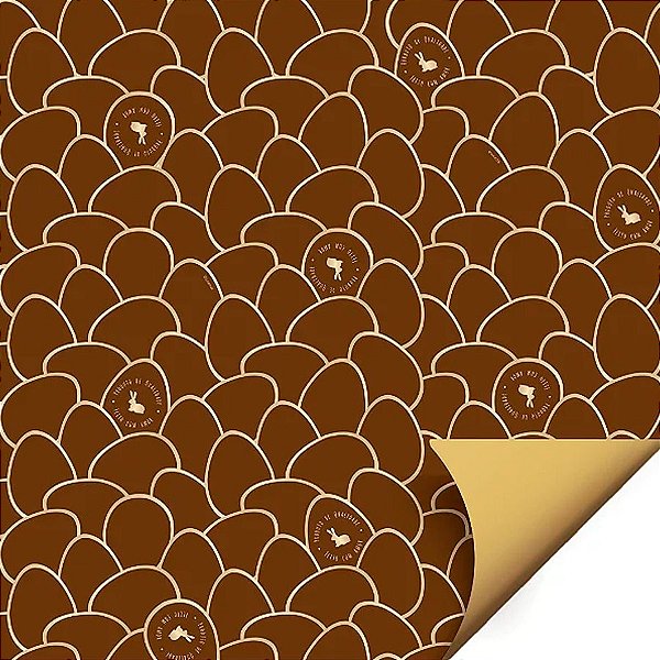 Folha para Ovos de Páscoa Double Face Astral Marrom 69x89cm - 25 unidades - Cromus - Rizzo