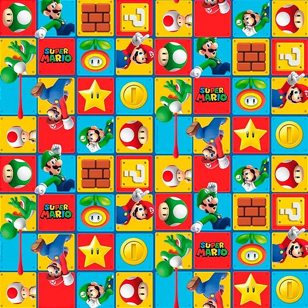 Folha para Ovos de Páscoa Super Mario 69x89cm - 25 unidades - Cromus - Rizzo