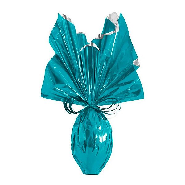 Folha para Ovos de Páscoa Metalizado Turquesa 69x89cm - 25 unidades - Cromus - Rizzo