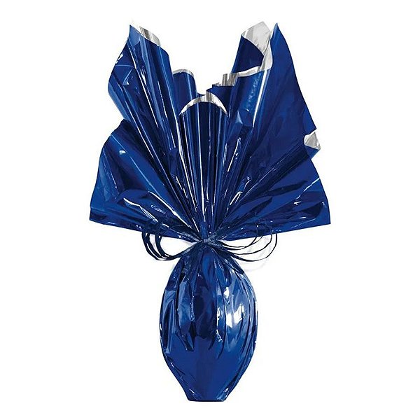 Folha para Ovos de Páscoa Metalizado Azul Intenso 69x89cm - 25 unidades - Cromus - Rizzo