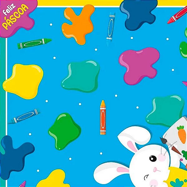 Saco Express 24x24cm para Ovos de 100g a 150g - Pintura Azul - 25 unidades - Cromus - Rizzo