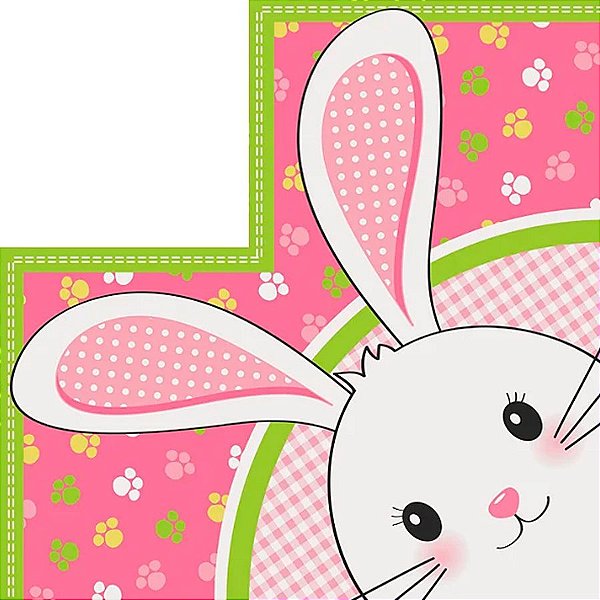 Saco Express 24x24cm para Ovos de 100g a 150g- Orelhinha Rosa - 25 unidades - Cromus - Rizzo
