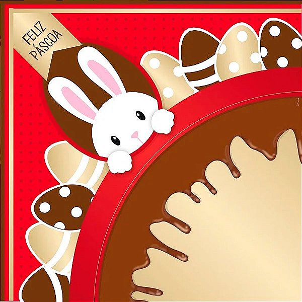 Saco Express 35x35cm para Ovos de 250g a 350g - Chocopascoa Vermelho - 25 unidades - Cromus - Rizzo