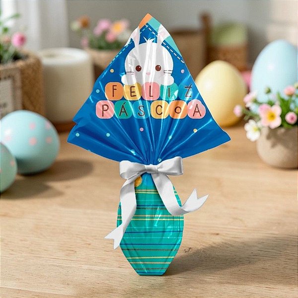 Saco Express 32x32cm para Ovos de 150g a 200g - Flakes Azul - 25 unidades - Cromus - Rizzo