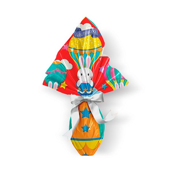 Saco Express 32x32cm para Ovos de 150g a 200g - Balão Mágico Vermelho - 25 unidades - Cromus - Rizzo