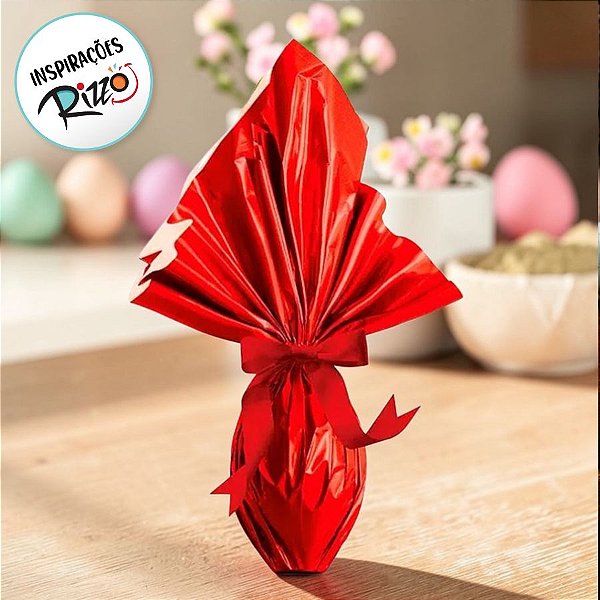 Saco Express 39x39cm para Ovos de 350g a 500g - Vermelho - 25 unidades - Cromus - Rizzo