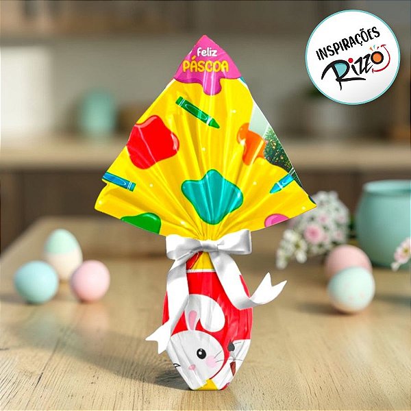 Saco Express 39x39cm para Ovos de 350g a 500g - Pintura - 25 unidades - Cromus - Rizzo