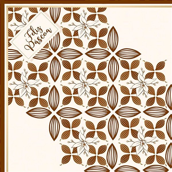 Saco Express 39x39cm para Ovos de 350g a 500g - Flor e Cacau Marfim - 25 unidades - Cromus - Rizzo