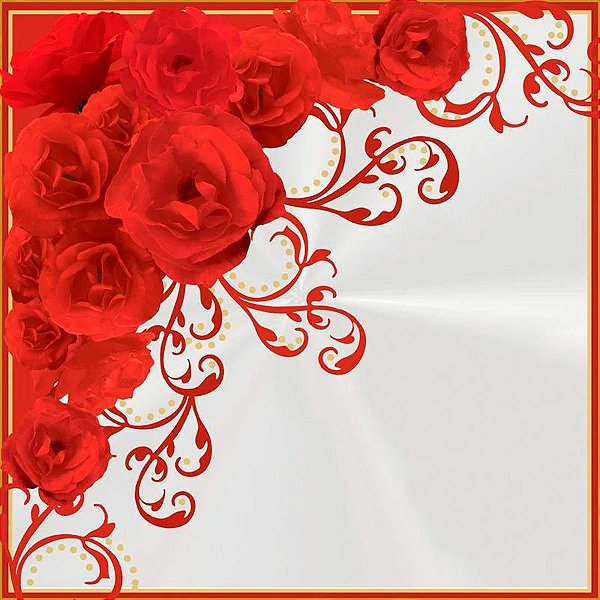 Saco Express 37,5x37,5cm para Ovos de Coração de 250g a 350g - Rosas Vermelhas - 25 unidades - Cromus - Rizzo
