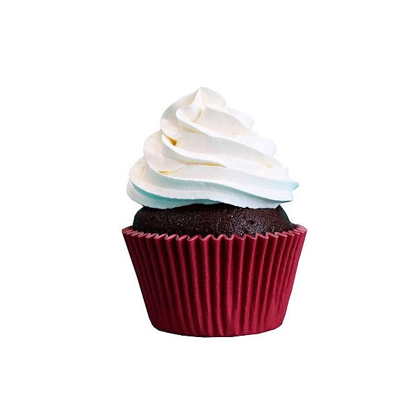 Forminha Forneável para Cupcake - Vermelho Marsala - 45 unidades - Mago - Rizzo