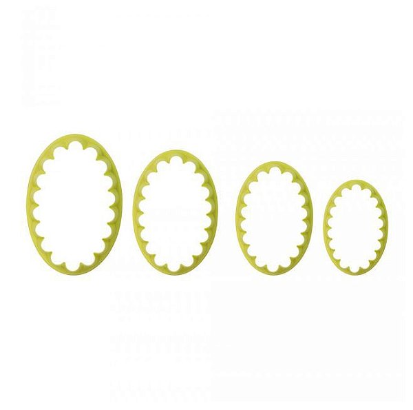Cortador Oval Babado - 4 Unidades -BlueStar
