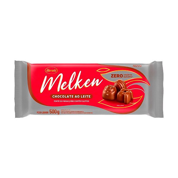 Chocolate ao Leite Zero em Barra - 500g - 1 unidade - Melken - Rizzo