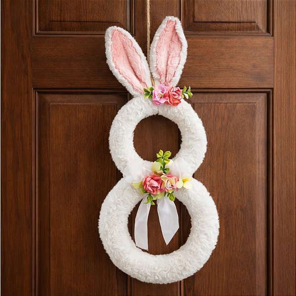 Coelho Guirlanda Decorativo - Branco - 1 unidade - Cromus - Rizzo