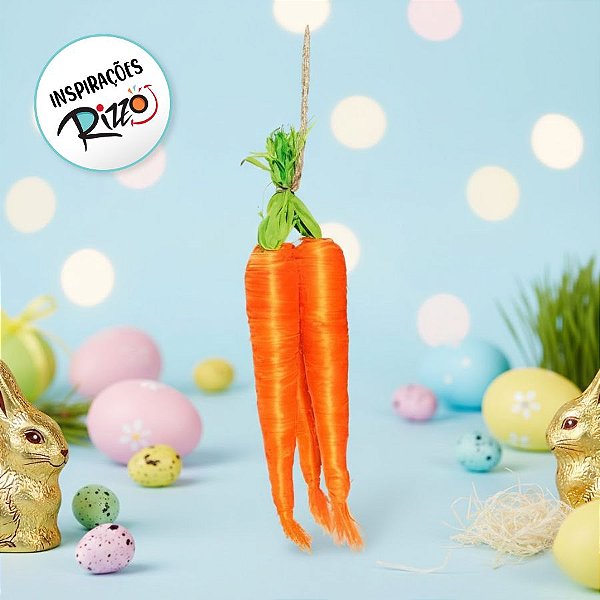 Maço com 3 Cenouras de Palha - Laranja - 1 unidade - Cromus - Rizzo