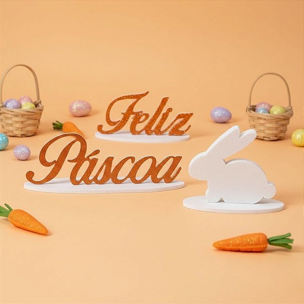 Kit Enfeite Impresso em EVA - Feliz Páscoa - 1 unidade - Cromus - Rizzo