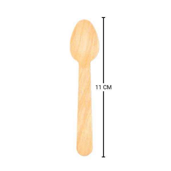 Colher de Bambu Lisa - 11cm - 1 unidade - Rizzo