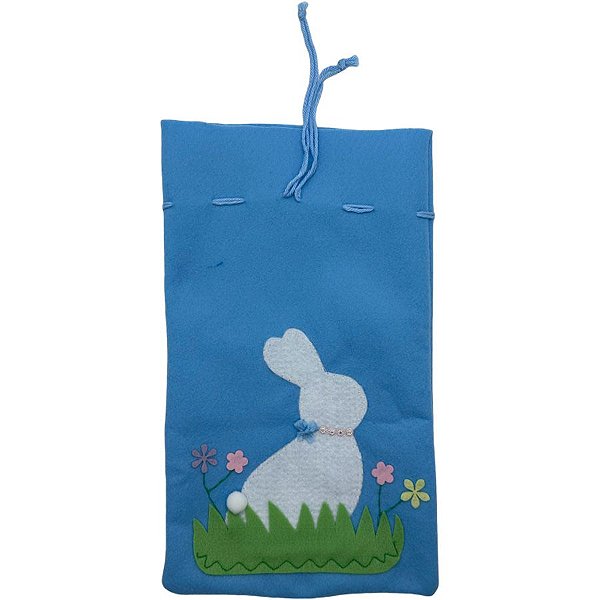 Saco em feltro Azul - Páscoa - 1 unidade - Rizzo