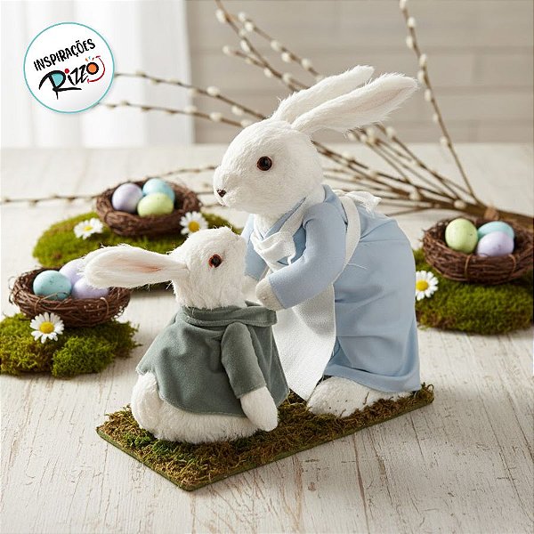 Coelho Vestindo Filhote Decorativo - Páscoa - 1 unidade - Cromus - Rizzo