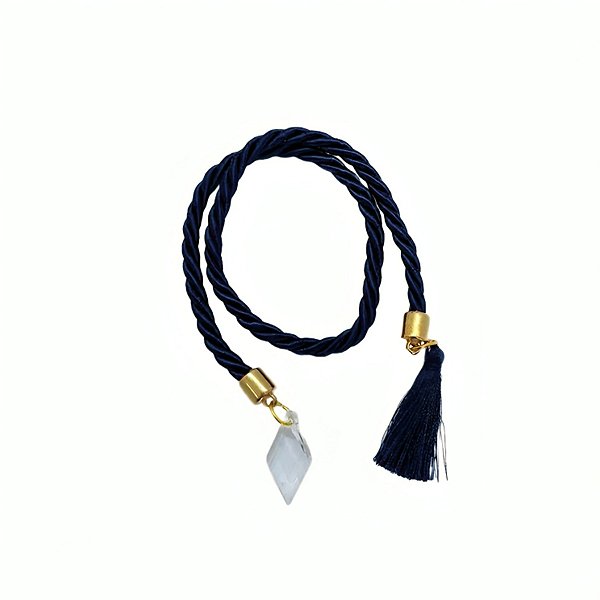 Cordão Decorativo - Azul Marinho Pingente e Pompom - 32cm - 1 unidade - Rizzo