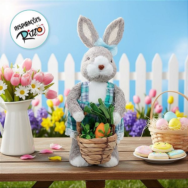 Coelha Decorativa em Pé Saia Tifanny - P - 1 unidade - Cromus - Rizzo