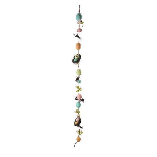 Cordão Decorativo Ninho e Ovos Coloridos - Páscoa - 1 unidade - Cromus - Rizzo