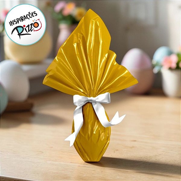 Saco Express 35x35cm para Ovos de 250g a 350g - Ouro Fosco Metalizado - 5 unidades - Cromus - Rizzo
