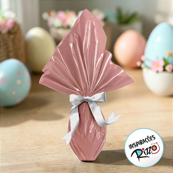 Saco Express 32x32cm Para Ovos de 150g a 250g - Rosê Gold Metalizado - 5 unidades - Cromus - Rizzo