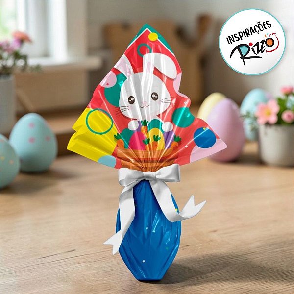 Saco Express 39x39cm para Ovos de 350g a 500g - Divertidamente Azul - 25 unidades - Cromus - Rizzo