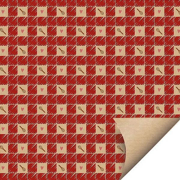 Folha para Ovos de Páscoa Papel Kraft Sweet Vermelho 69x89cm - 25 unidades - Cromus - Rizzo