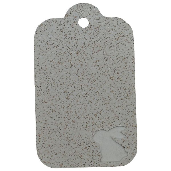 Tag Decorativa de Páscoa Branco com Glitter - 5 unidades - Rizzo