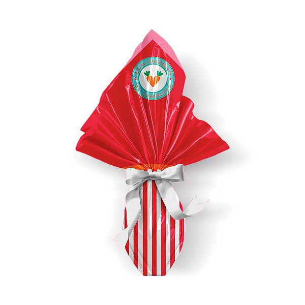 Saco Express 39x39cm para Ovos de 350g a 500g - Coelhinho Sai da Toca Vermelho - 5 unidades - Cromus - Rizzo