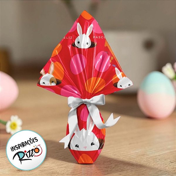 Saco Express 35x35cm para Ovos de 250g a 350g - Coelhinho Sai da Toca Rosa - 25 unidades - Cromus - Rizzo