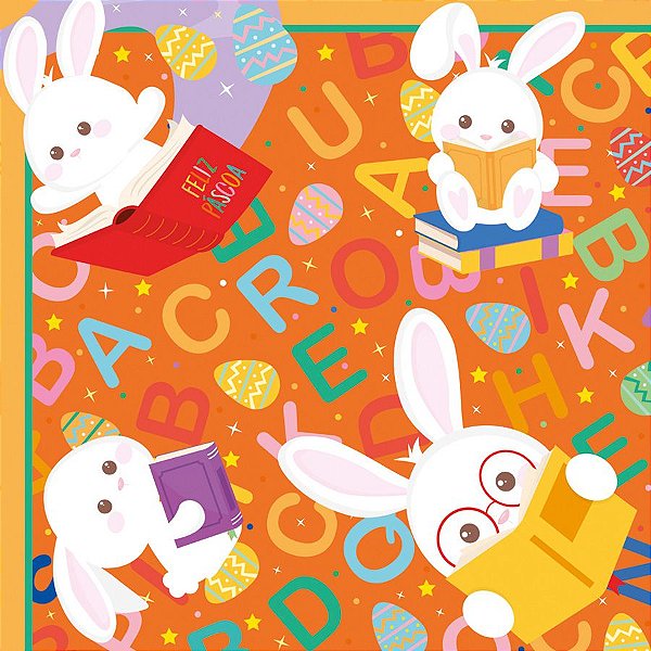 Saco Express 24x24cm para Ovos de 100g a 150g - ABC Laranja - 25 unidades - Cromus - Rizzo
