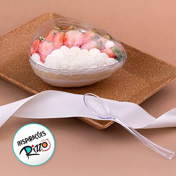 Casca Acrílico Ovo Diamante M (250g) com Colher - 4 unidades - BlueStar - Rizzo