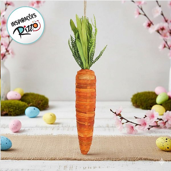 Cenoura Decorativa de Rattan - 45cm - 1 unidade - Cromus - Rizzo