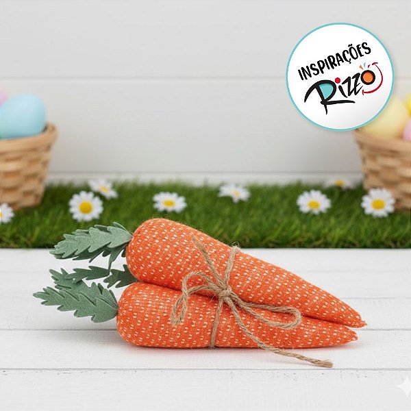 Maço com 3 Cenouras de Tecido - 30x12cm - 1 unidade - Cromus - Rizzo