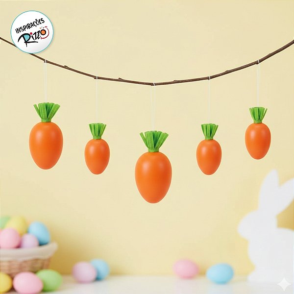 Ovinhos de Páscoa Decorativos - Cenouras - 12 unidades - Cromus - Rizzo