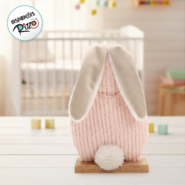 Coelho Decorativo Enfeite de Mesa - Rosa - 16x5x10x5cm - 1 unidade - Cromus - Rizzo