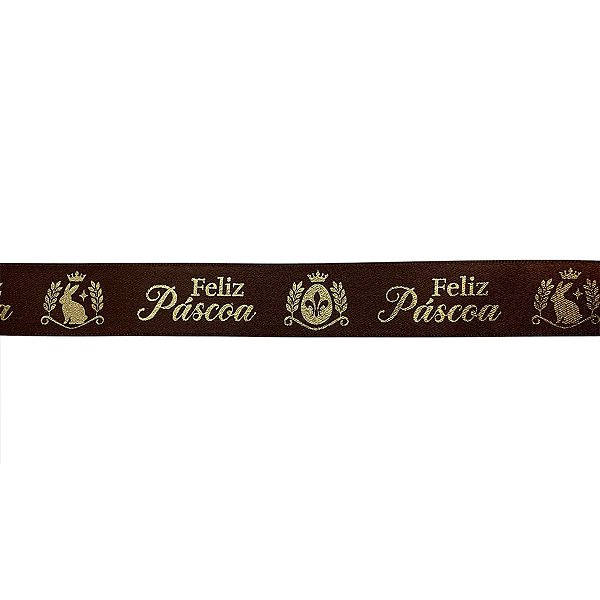 Fita de Cetim ECF005H 22mm - Cor 973 - Feliz Páscoa - Rolo 10m - 1 unidade - Fitas Progresso - Rizzo