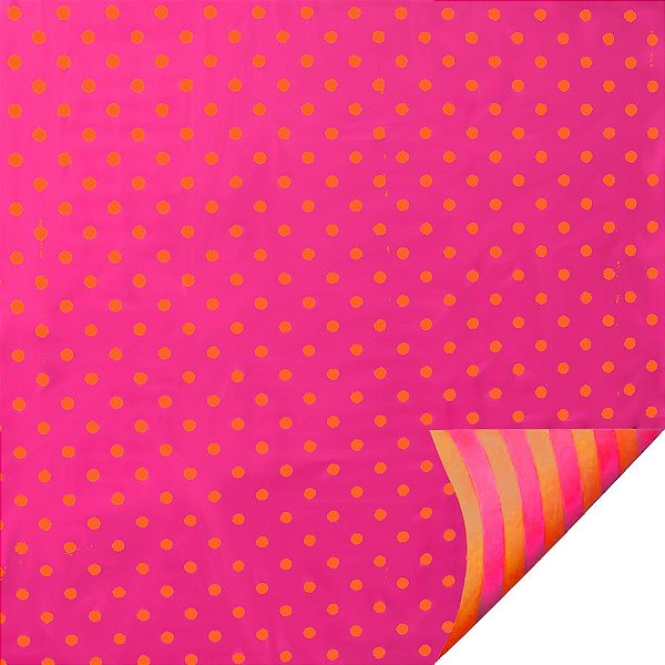 Folha para Ovos de Páscoa Double Face Poa Rosa Laranja 69x89cm  - 25 unidades - Cromus - Rizzo