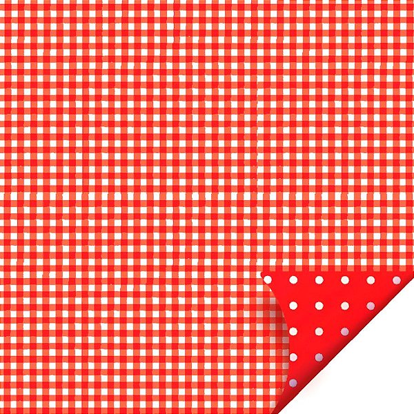 Folha para Ovos de Páscoa Double Face Xadrez Vermelho 69x89cm  - 25 unidades - Cromus - Rizzo