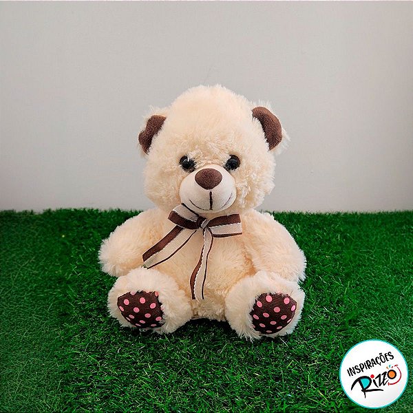 Urso de Pelúcia - Bege - 22cm - 1 unidade - Rizzo