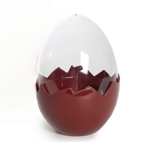 Ovo Transparente Marrom/Cristal em Acrílico - 17cm - 1 unidade - Rizzo