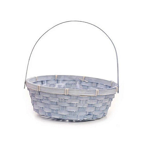 Cesta de Bambu com Alça Dobrável - Azul - 24cm - 1 unidade - Cromus - Rizzo