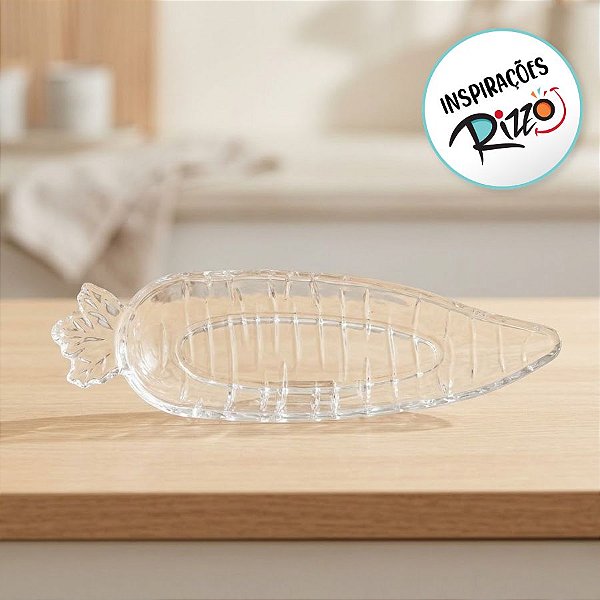 Petisqueira Cenoura de Vidro - 26,5cm - 1 unidade - Cromus - Rizzo