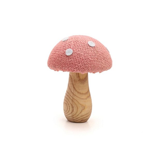 Cogumelo Decorativo - 12cm - Bege/Rosa  - 1 unidade - Cromus - Rizzo