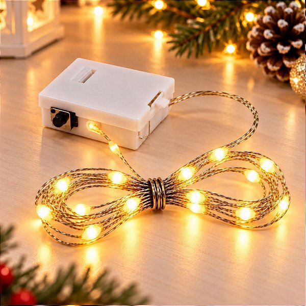 Cordão de LED Fio de Fada Amarelo - 90cm - 1 unidade - Rizzo